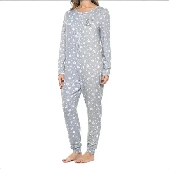 Rae Dunn Intimates Sleepwear Rae Dunn Let It Snow Onesie Pyjamas Womens Size M Poshmark